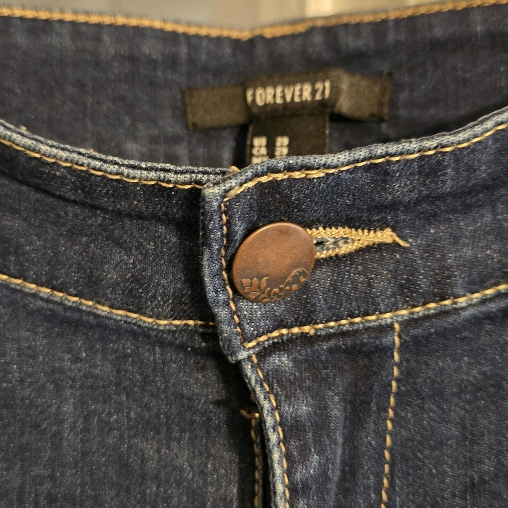 Forever 21 Mid Rise Blue Skinny Jeans NWOT - Picture 6 of 8